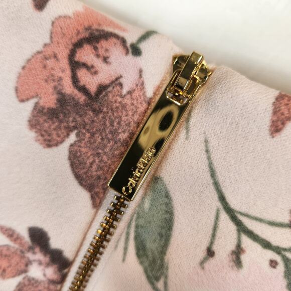 Calvin Klein Women's Short Sleeve Ruffle Hem Tie Belted Dress Pink Size 10 - Picture 9 of 11